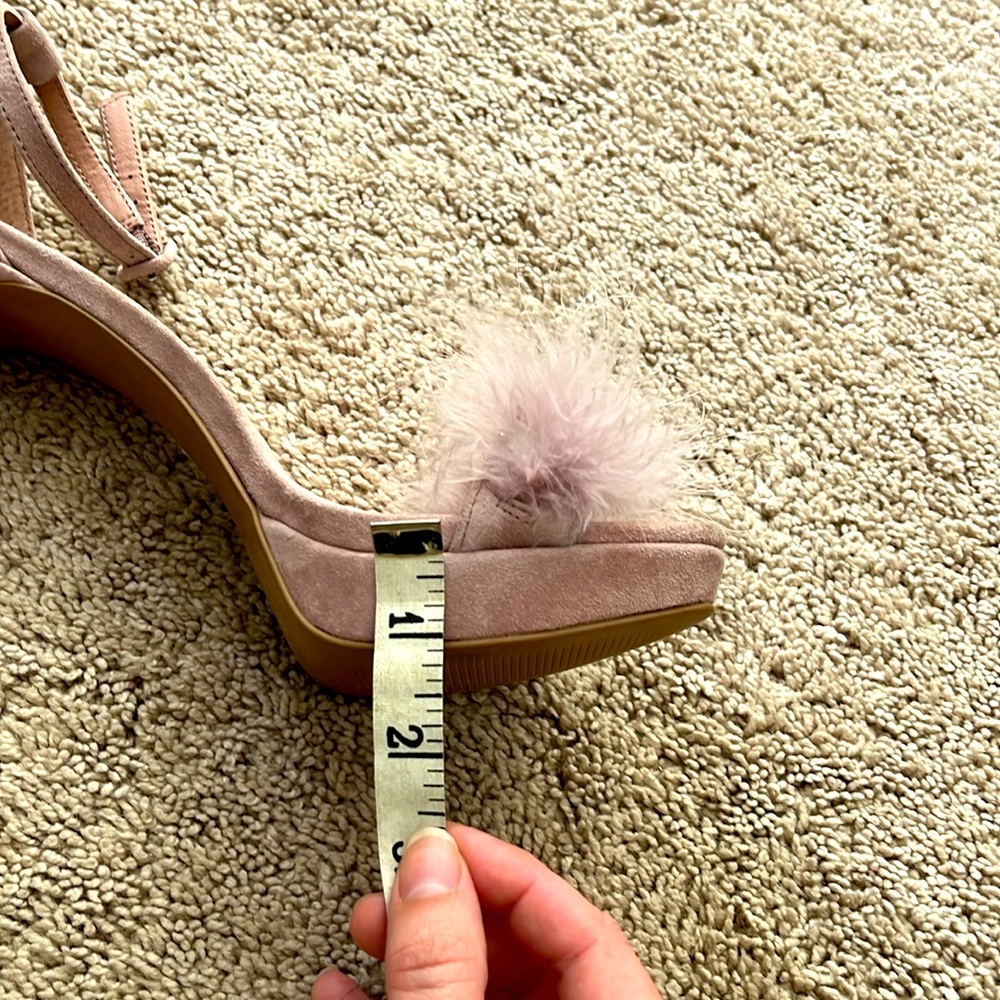 Steve Madden Lavender Feathered Peeptoe Heels - Picture 10 of 10